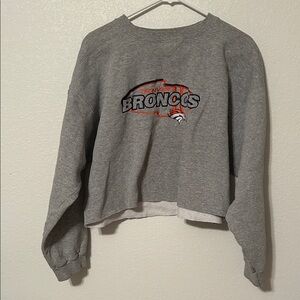 Denver Broncos Puma Gray Sweatshirt, Cropped